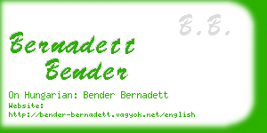 bernadett bender business card